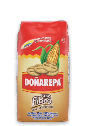Harina de maíz Doñarepa rica en Fibra