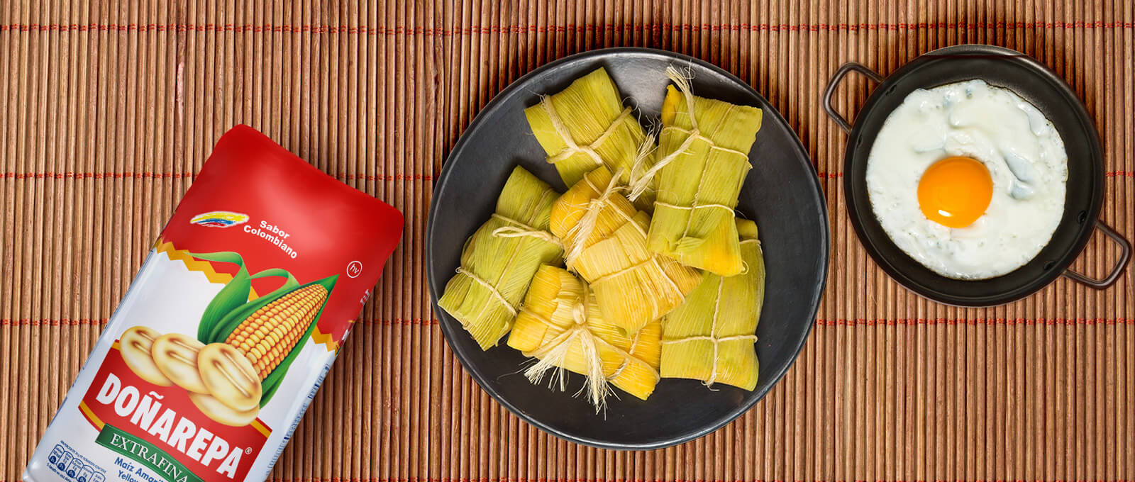 Desayuno Colombiano con harina de maíz blanco de Doñarepa